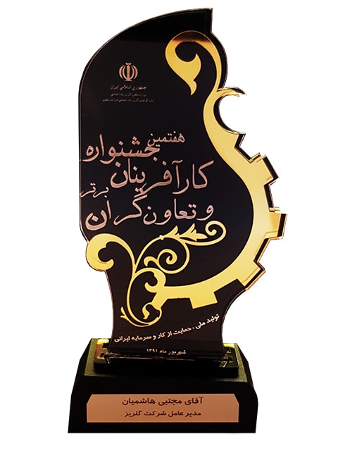 تندیس هفتمین جشنواره کارآفرینان  برتر - 1391